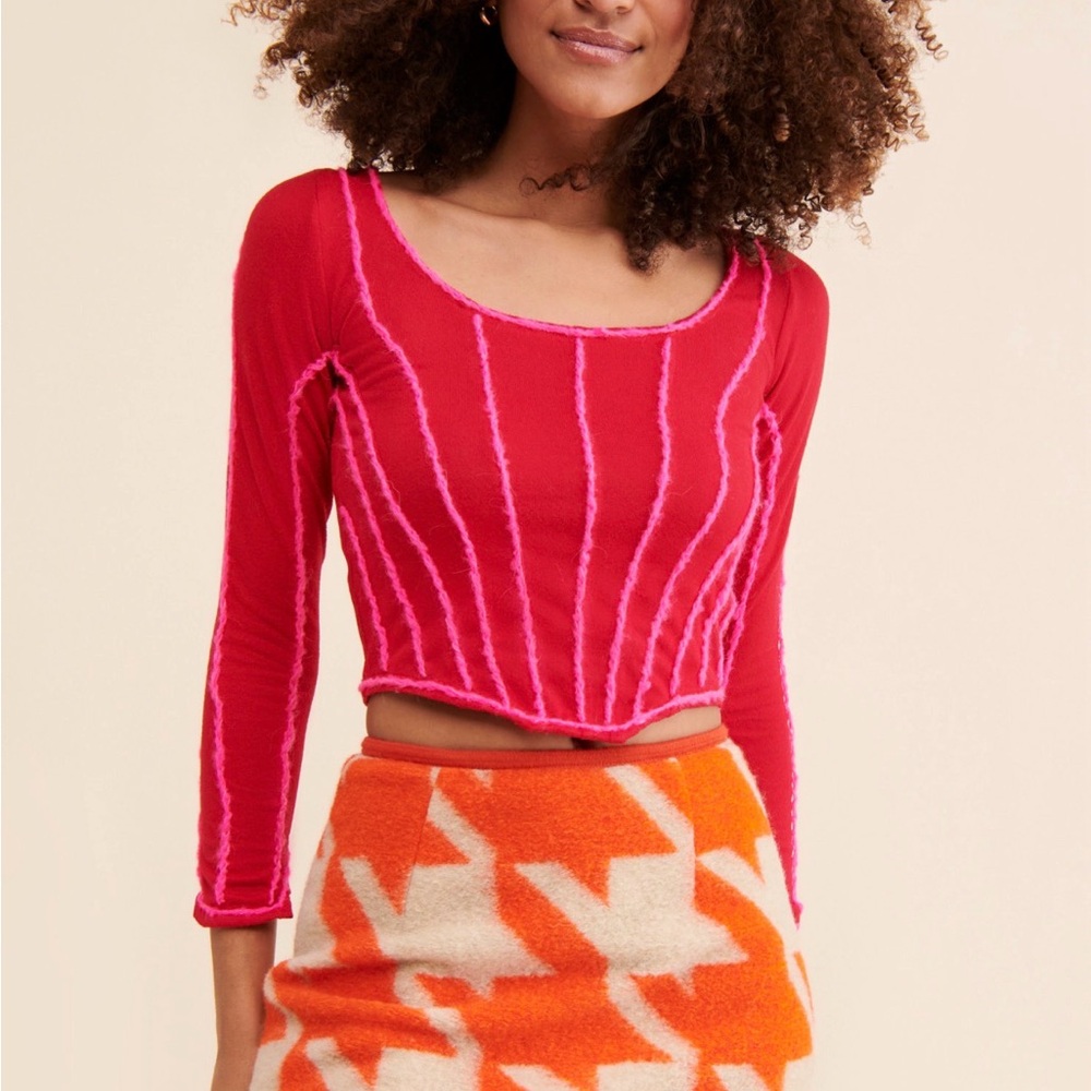 TACH Red and Pink Crop Top